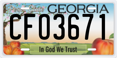 GA license plate CFO3671
