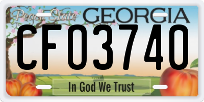 GA license plate CFO3740