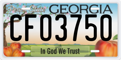 GA license plate CFO3750
