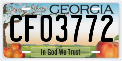 GA license plate CFO3772