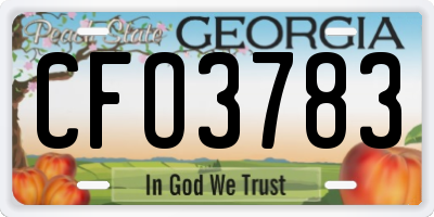 GA license plate CFO3783