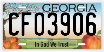 GA license plate CFO3906