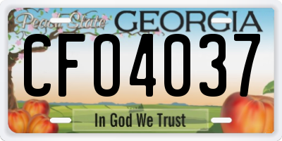 GA license plate CFO4037
