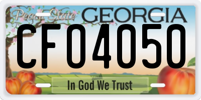 GA license plate CFO4050