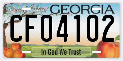 GA license plate CFO4102