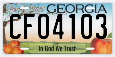 GA license plate CFO4103