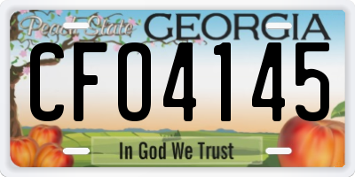 GA license plate CFO4145