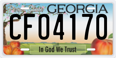 GA license plate CFO4170