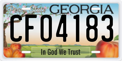 GA license plate CFO4183