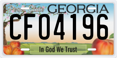 GA license plate CFO4196