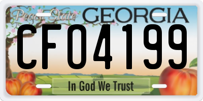 GA license plate CFO4199