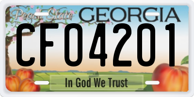 GA license plate CFO4201