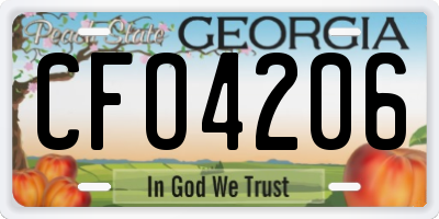GA license plate CFO4206