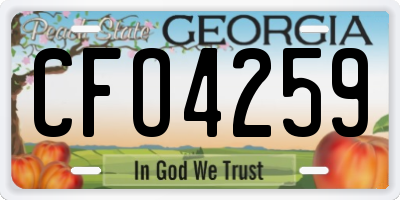 GA license plate CFO4259