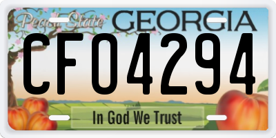 GA license plate CFO4294