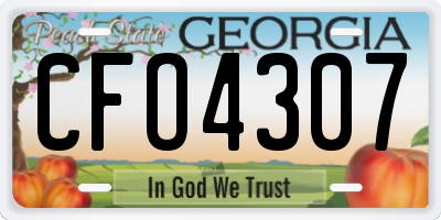 GA license plate CFO4307