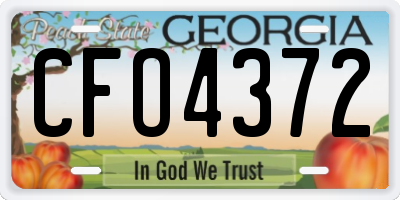 GA license plate CFO4372