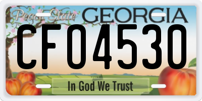 GA license plate CFO4530