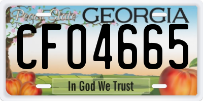 GA license plate CFO4665