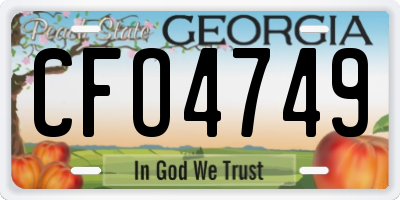 GA license plate CFO4749