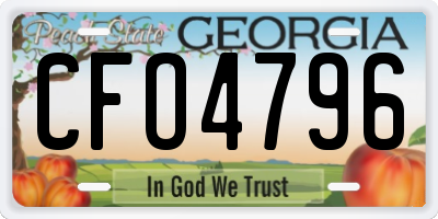 GA license plate CFO4796