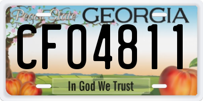 GA license plate CFO4811