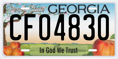 GA license plate CFO4830