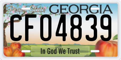 GA license plate CFO4839