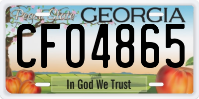 GA license plate CFO4865