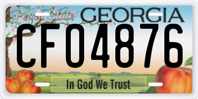 GA license plate CFO4876