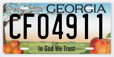 GA license plate CFO4911