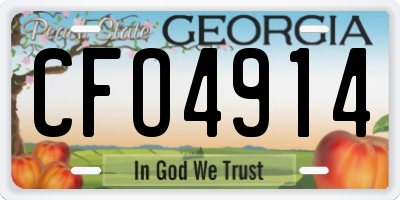 GA license plate CFO4914