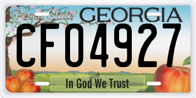 GA license plate CFO4927