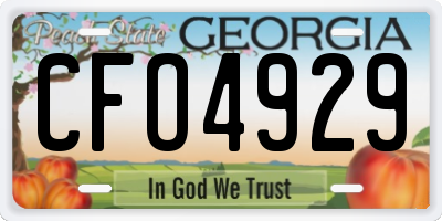 GA license plate CFO4929
