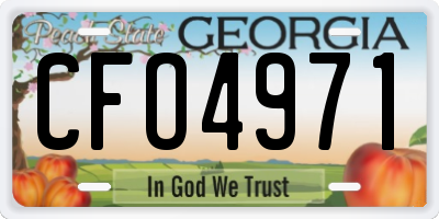 GA license plate CFO4971