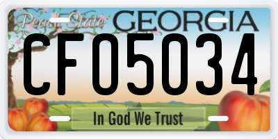 GA license plate CFO5034
