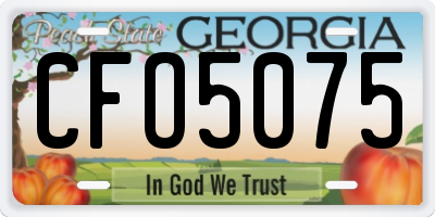 GA license plate CFO5075