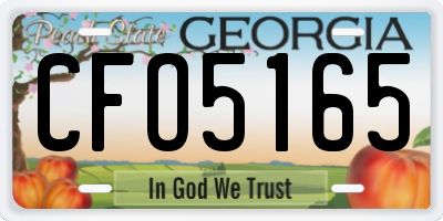 GA license plate CFO5165