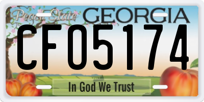 GA license plate CFO5174