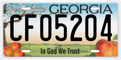 GA license plate CFO5204