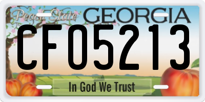 GA license plate CFO5213