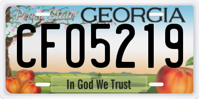 GA license plate CFO5219