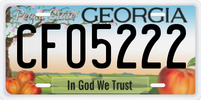 GA license plate CFO5222