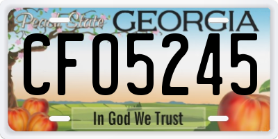 GA license plate CFO5245