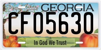 GA license plate CFO5630