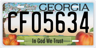 GA license plate CFO5634
