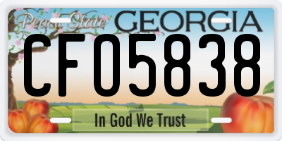 GA license plate CFO5838