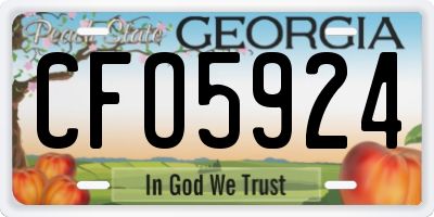 GA license plate CFO5924