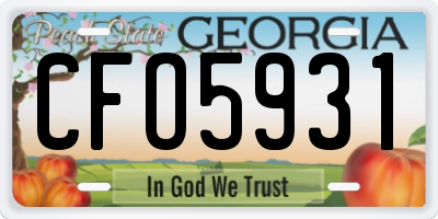 GA license plate CFO5931