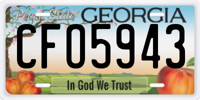 GA license plate CFO5943